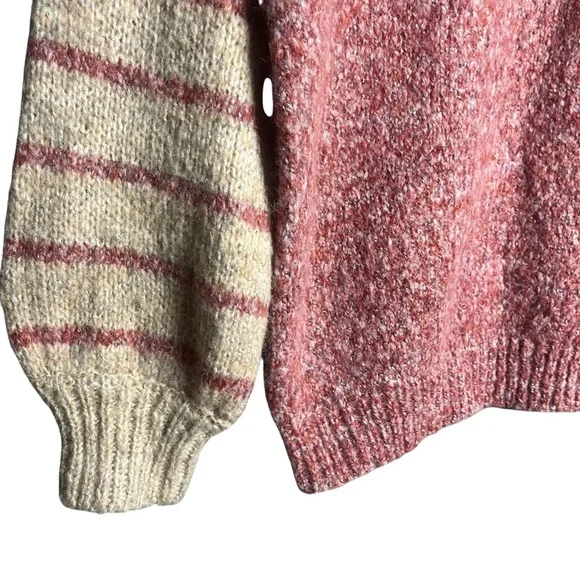 Pol ColorBlock Sweater Knit V-Neck Long Sleeves Size Small Oversized - Picture 4 of 5